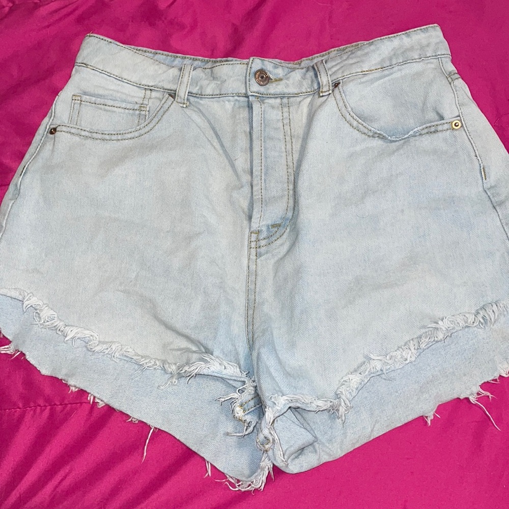 light blue shorts